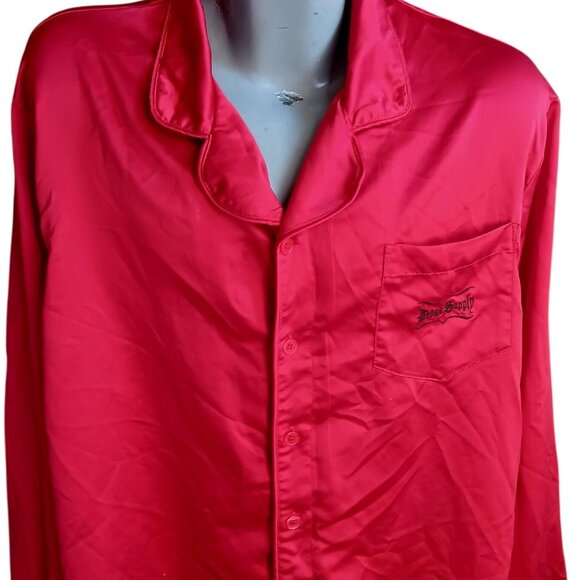 2XL Red Satin Shirt Dogg Supply By Snoop Dogg Mens With Embroidered Logo - Picture 1 of 5